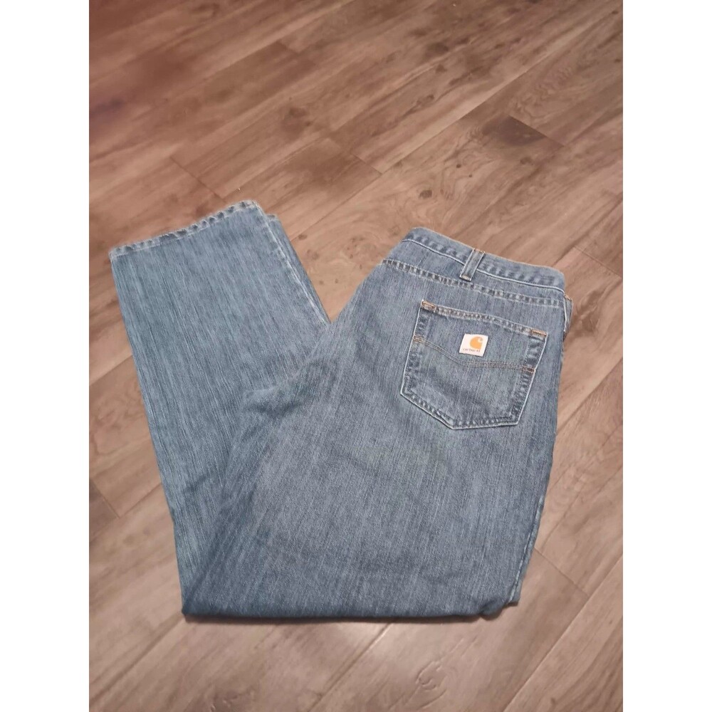 Carhartt Denim Blue Jeans Straight Leg Med Wash Men's Sz 42x32